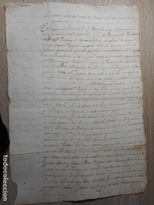 Alte Manuskripte: ANTIGUO MANUSCRITO CATALAN.BARTHOMEU MARCADER.SANTA EULALIA BANYERES. 1684??