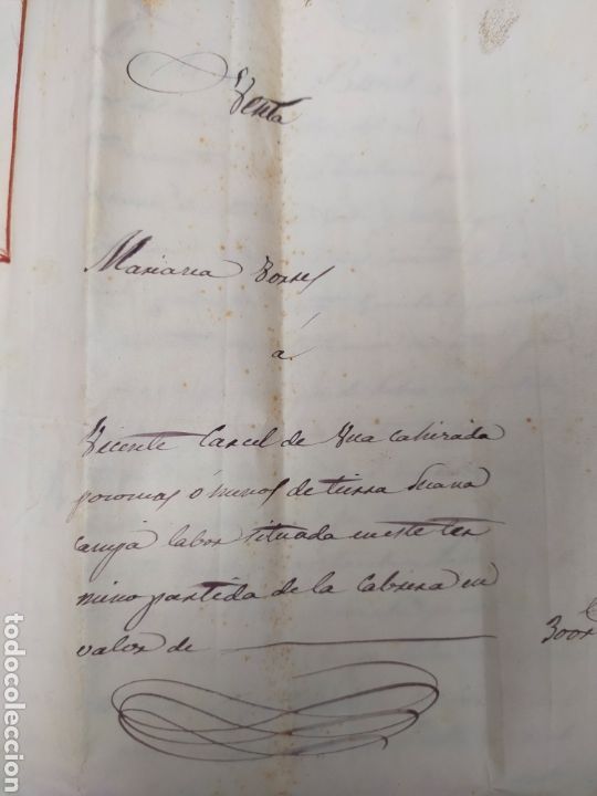 Alte Manuskripte: ESCRITURA MANUSCRITA A&Ntilde;O 1950 TERRENO BU&Ntilde;OL