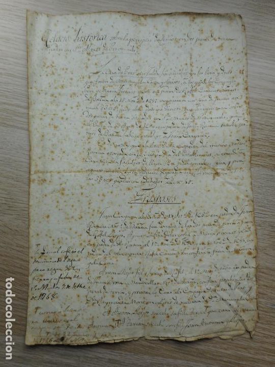 Alte Manuskripte: ANTIGUO MANUSCRITO.RELACION HISTORICA.TIERRAS.SANT MARTI DE PROVEN&Ccedil;ALS.S.MARTIN PROVENSAL.1687-1835