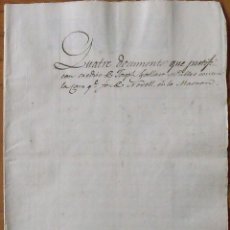 Manuscritos antiguos: JOSEPH GALLART PULLES. NOVELL. MASNOU. PAU GARRIGA MESTRE DE CASAS. 1823. MATARÓ. 4 PÁGINAS.. Lote 297918983