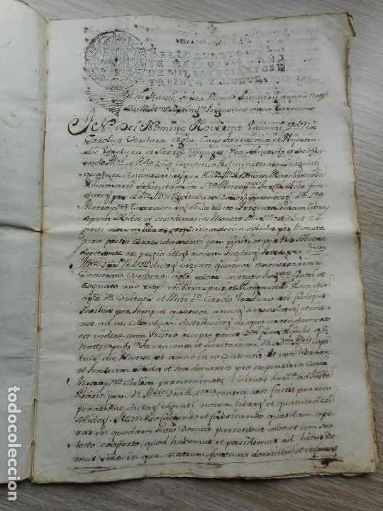 Alte Manuskripte: ANTIGUO MANUSCRITO.CARLOS Y GERTRUDIS VERDUNA SARRA-JOAN CANALS ADROGUER.TARRAGONA 1739.CALLE MOSCAS