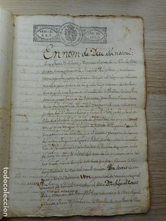 Alte Manuskripte: ANTIGUA ESCRITURA.MANUSCRITO.FRANCISCO BIOSCA CAPARA.SASTRE.TARRASA 1825-1809-1804