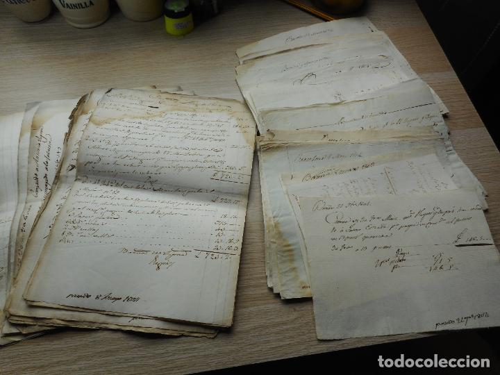 Alte Manuskripte: ANTIGUO CONJUNTO 97 RECIBOS.MANUSCRITOS.HUGUET Y DUPRE.SOCIEDAD COMERCIAL BARCELONA 1804