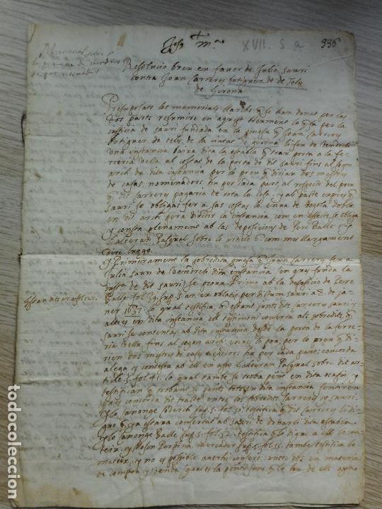 Manuscritos antiguos: ANTIGUO MANUSCRITO CATALAN.JOAN CARRER.BOTIGUER DE TELES.GIRONA 1637?