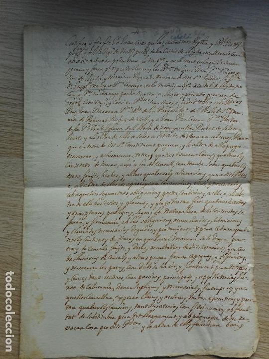 Manoscritti antichi: ANTIGUO MANUSCRITO CATALAN.IGLESIAS DE LERIDA. SIGLO XVII. GRANYANELLA