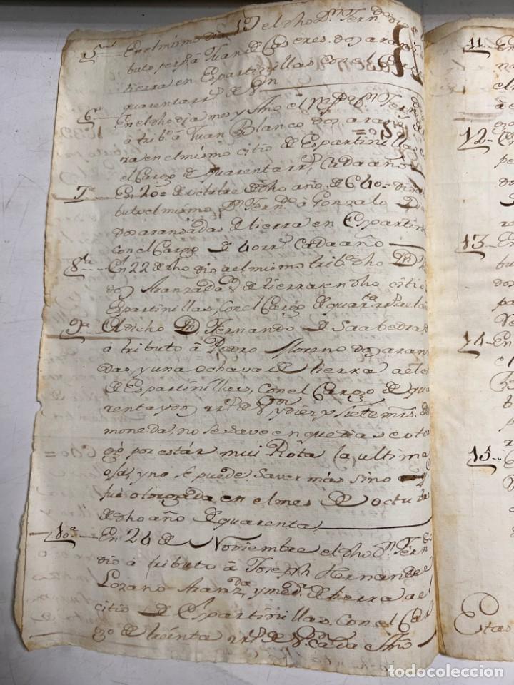 Manuscritos antiguos: ESPARTINAS, 1639. DONACIONES DE TRIBUTOS. VER/LEER - Foto 3