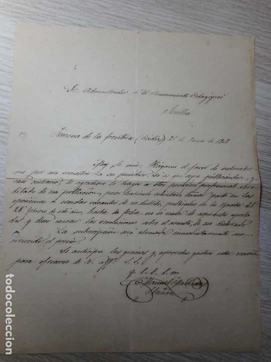 Alte Manuskripte: ANTIGUA CARTA.MANUEL MARTINEZ LU&Ntilde;ON? JIMENA DE LA FRONTERA 1908.