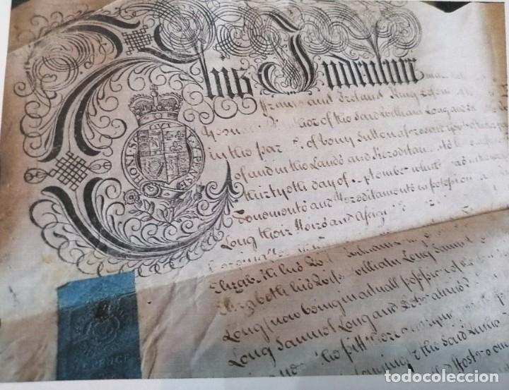 Manuscrits anciens: Pergamino ingles muy antiguo relaccionado con la Orden de La Jarretera a&ntilde;o 1765