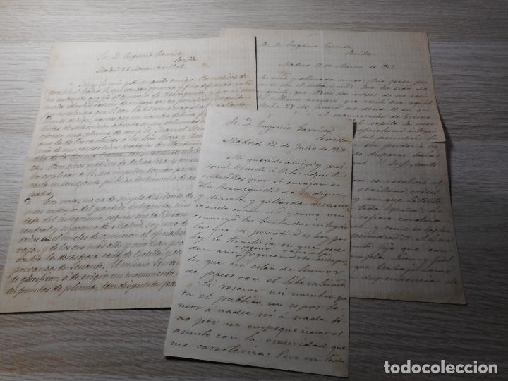 Alte Manuskripte: ANTIGUAS CARTAS EUGENIO GARRIGA.PERIODICO LA RECONQUISTA-RAMON MORENO CORTES.MADRID 1909