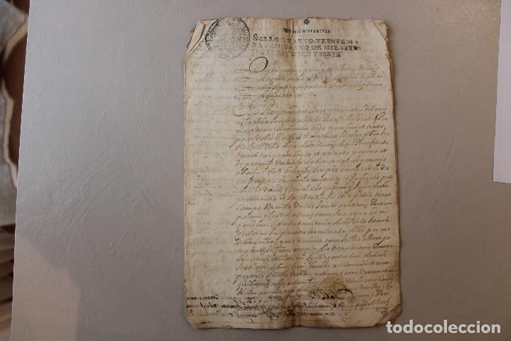 Alte Manuskripte: 1717, SELLO CUARTO, 20 MARAVED&Iacute;S, SAN QUINT&Iacute;N, LAT&Iacute;N