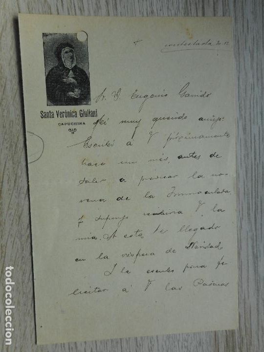 Alte Manuskripte: ANTIGUA CARTA EUGENIO GARRIGA.PERIODICO LA RECONQUISTA-RAMON DE GINES.SANLUCAR 1906