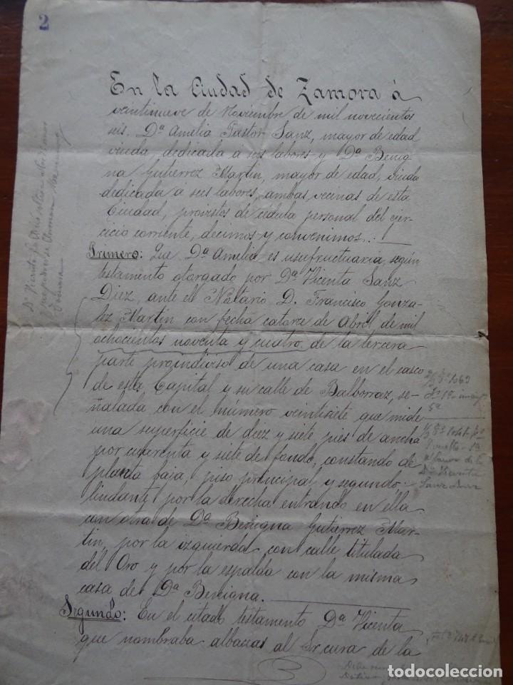 Manuscritos antiguos: Zamora, venta solar calle Balborraz, 1906, 4 pags - Foto 1