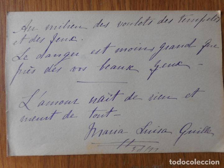 Alte Manuskripte: ANTIGUO POEMA MANUSCRITO.MARIA LUISA GUILLES 1911.