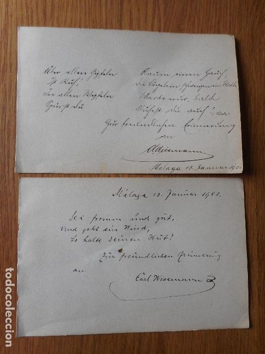 Alte Manuskripte: ANTIGUOS POEMAS MANUSCRITOS.CARL WISSMANN.MALAGA 1901