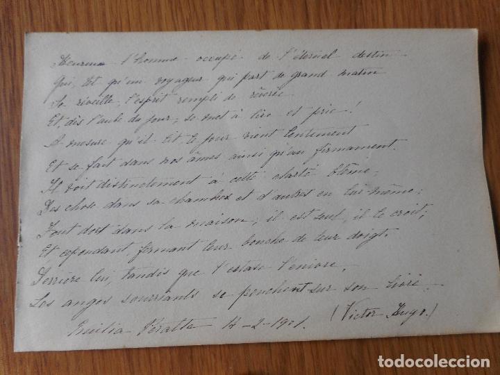 Alte Manuskripte: ANTIGUO POEMA MANUSCRITO.EMILIA PERALTA.MALAGA? 1901