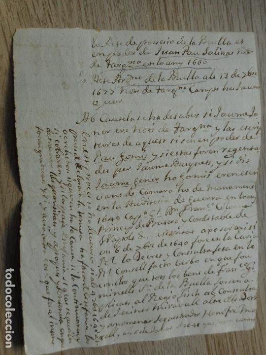 Manuscritos antiguos: ANTIGUO MANUSCRITO CATALAN.JUAN PAU SALINAS.TARRAGONA SIGLO XVII. BOELLA.BUELLA