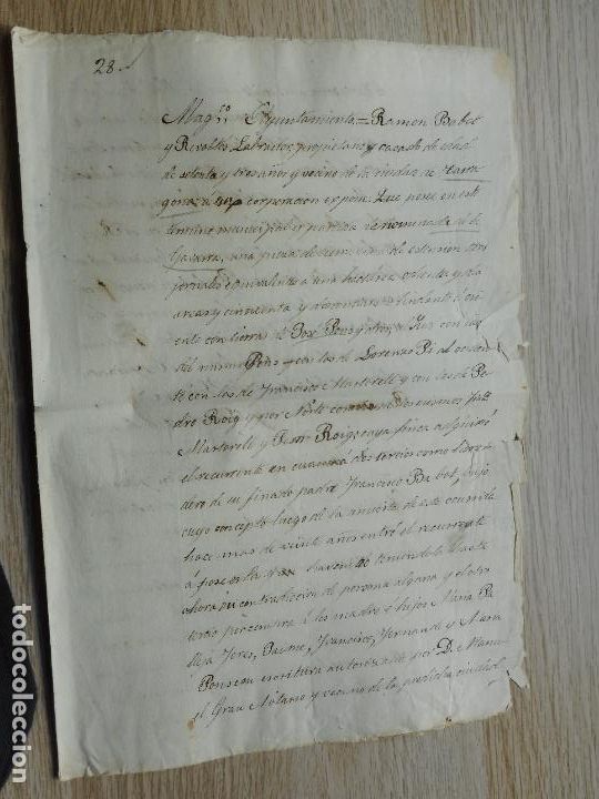 Manuscritos antiguos: ANTIGUO MANUSCRITO.RAMON BABOT REVOLTOS.TIERRA.LA GAVARRA.AYUNTAMIENTO CONSTANTI.TARRAGONA 1874