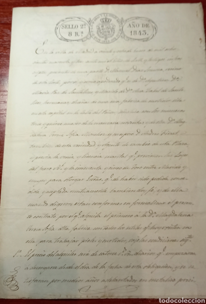 Manuscritos antigos: Documento de 1843