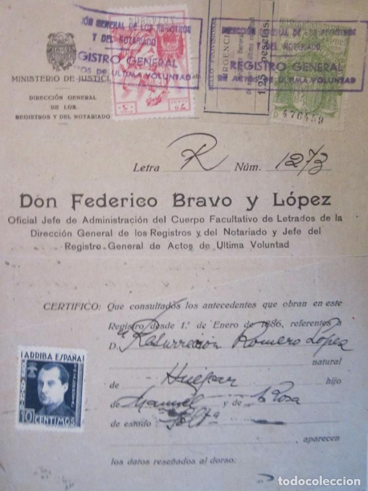 Manuscritos antiguos: NOTA DE REGISTRO GENERAL DE ACTUALIZACIONES DE TENTAMENTO MADRID 1941