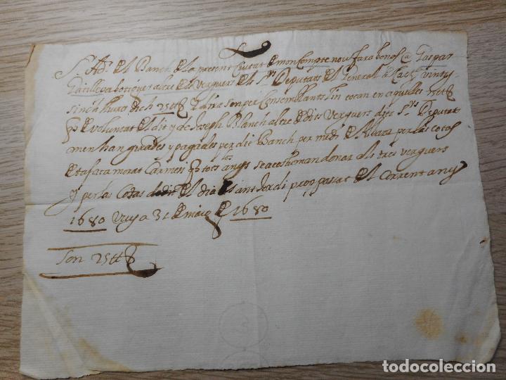 Manuscritos antiguos: ANTIGUO RECIBO MANUSCRITO CATALAN BANCARIO? 1680