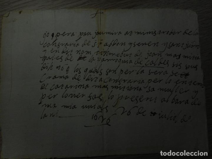 Manuscritos antiguos: ANTIGUO RECIBO MANUSCRITO CATALAN.PARROQUIA DE CALDAS MONTBUY? CALDES.1626?