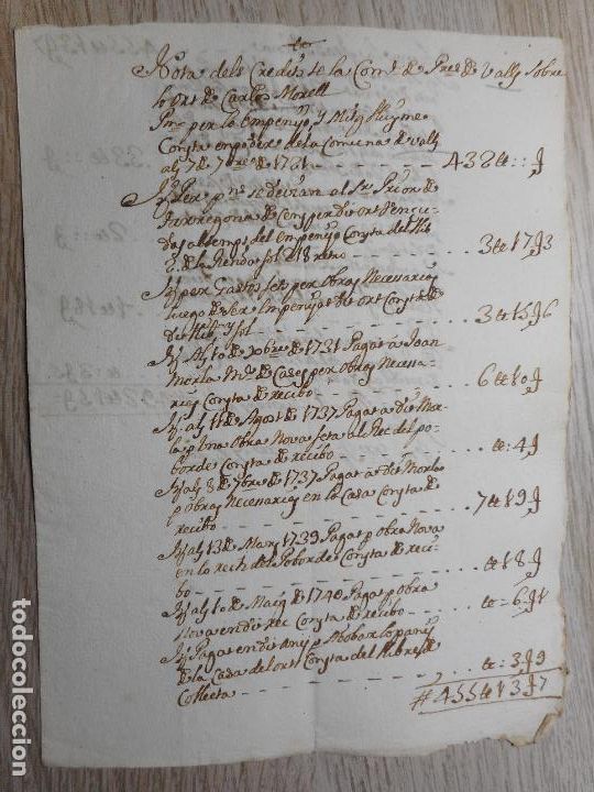 Manuscritos antiguos: ANTIGUO MANUSCRITO CATALAN.CARLOS MORELL.VALLS TARRAGONA 1749?