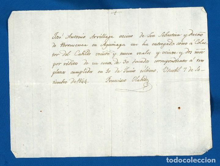 Manuscritos antiguos: Manuscrito. Usurbil, Gipuzkoa, 1844. Francisco Olabide