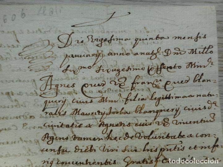Manuscritos antiguos: ANTIGUO MANUSCRITO. APELLIDO BLANQUER O BLAQUERY. 1606 - Foto 2