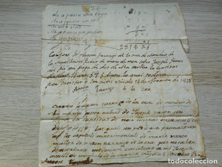 Manuscrits anciens: ANTIGUO MANUSCRITO CATALAN.ANTON TARRAGO.MONTBRIO DE LA MARCA.TARRAGONA 1821