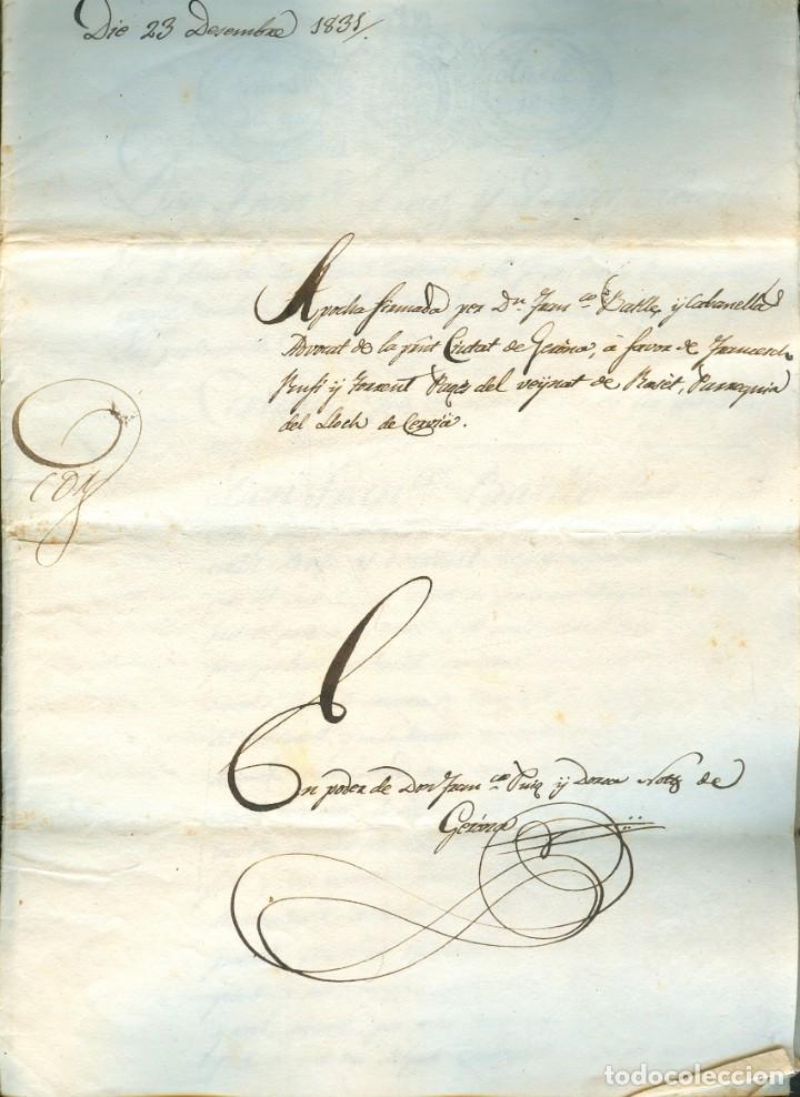 Manuscritos antiguos: NUMULITE A30070 Manuscrito 1831 Ciutat de Girona ve&iuml;nat de Raset de Cervi&agrave;