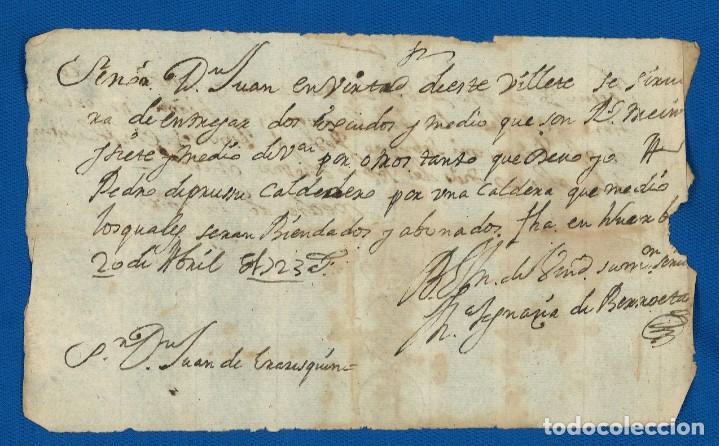 Manuscritos antiguos: Manuscrito. Juan de Erasusquin, 1823