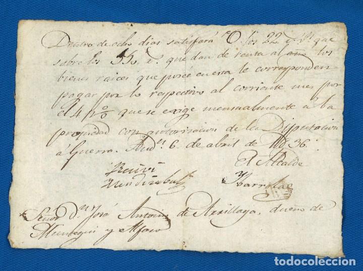 Manuscritos antiguos: Manuscrito. 1836, Gipuzkoa