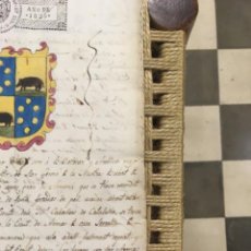 Manuscritos antiguos: MANUSCRITO ORIGINAL, ESCUDO ARMAS CASA SERRALTA 1784 A 1804, DOCUMENTO NOTARIAL ESPAÑOL CATALA 1825