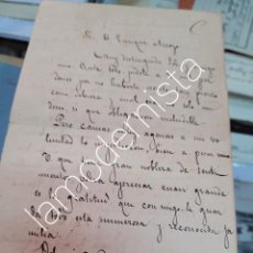 Manuscritos antiguos: CARTA MANUSCRITA DE JUAN DE MATA COQUILLAT DIRIGIDA A ENRIQUE ARROYO ASPE ALICANTE 1896 S XIX. Lote 312490638