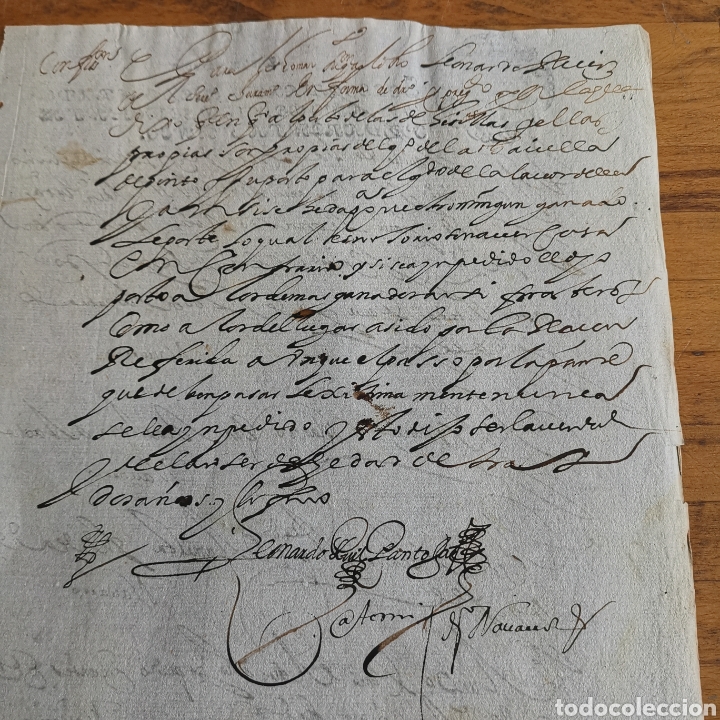 Manuscritos antiguos: Documento de junio 1645, creo que de Sevilla. Leonardo D&iacute;ez ? - Foto 4