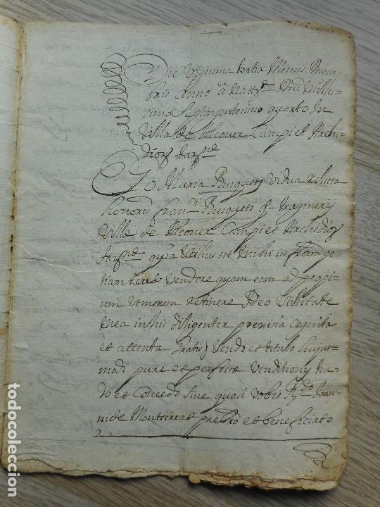 Manuscritos antiguos: ANTIGUA MANUSCRITO CATALAN.MARIA BUSQUET.MARIA DOMENJO.JOAN MONTSERRAT.VILLA ALCOVER.TARRAGONA 1704