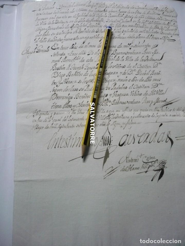 Manuscritos antiguos: MANUSCRITO LA OROTAVA.TENERIFE.1773.COSME DEL ALAMO.BENITEZ DE LUGO.CANARIAS