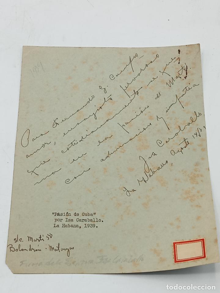 Alte Manuskripte: SIGNED, AUTOGRAPH, FIRMA. ESCRITOR CUBANO ISA CARABALLO, VER