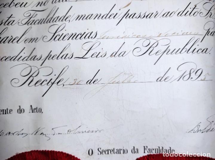 Manuscritos antiguos: 1.894 DIPLOMA MANUSCRITO - Foto 7