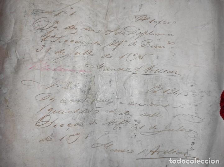 Manuscritos antiguos: 1.894 DIPLOMA MANUSCRITO - Foto 12