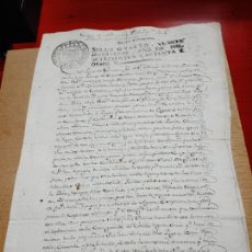Manuscritos antiguos: CARLOS III 1778 SELLO CUARTO VEINTE MARAVEDIS LUGO. Lote 317193588