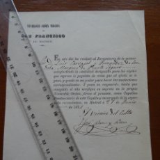 Manuscritos antiguos: MADRID, ORDEN TERCERA DE SAN FRANCISCO, 1871, RECEPCIÓN ESCAPULARIO MARQUÉS DE PUERTO SEGURO. Lote 318097948