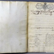 Manuscritos antiguos: REAL CARTA EJECUTORIA FERNANDO VII 1829 SELLO SECO CANÓNIGO CATEDRAL LEÓN PLEITO VILLAMURIEL CAMPOS. Lote 319098903