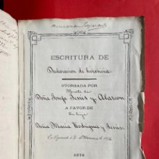 Manuscritos antiguos: 1892 - DECLARACION DE HERENCIA EN AYAMONTE - JOSEFA JESÚS. Lote 319439088