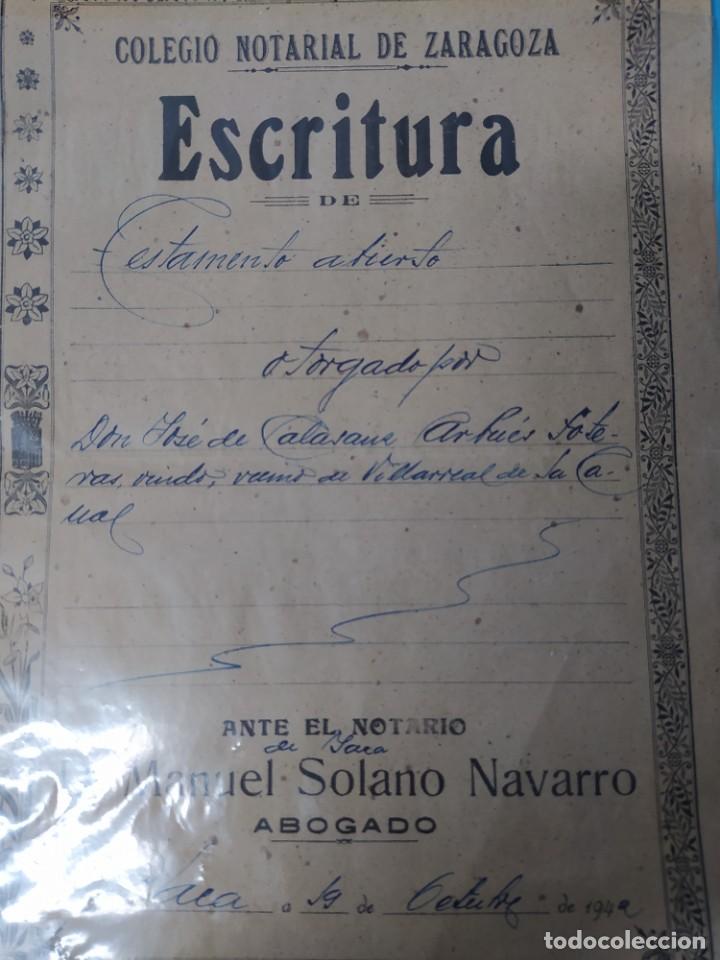 Manuscrits anciens: Colegio Notarial de Zaragoza Escrituras Mar&iacute;a Solano Navarro abogado Jaca