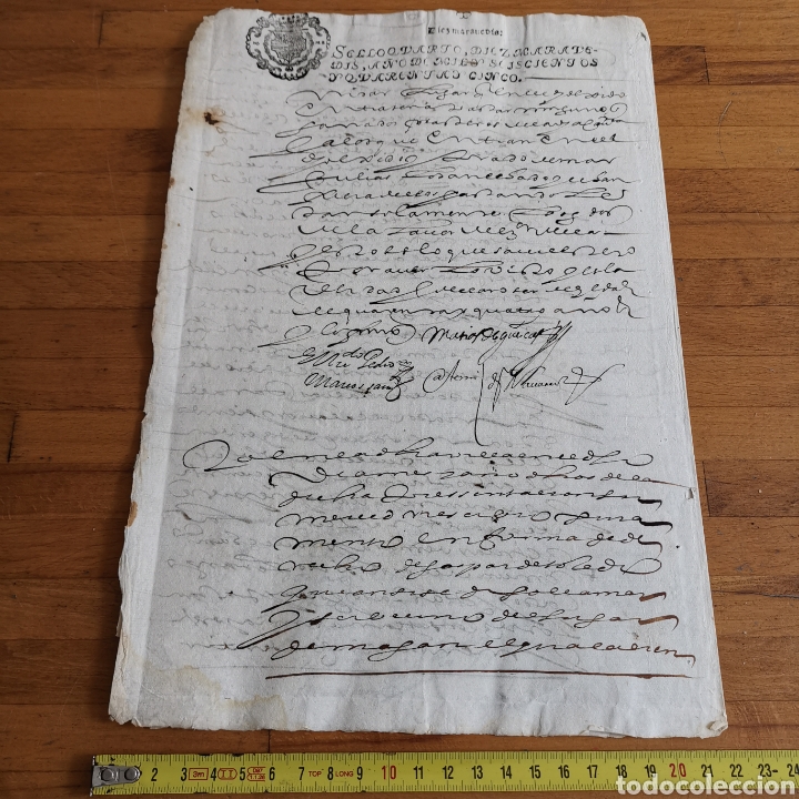 Manuscritos antiguos: Documento de 1645 en Magan, Toledo. - Foto 4