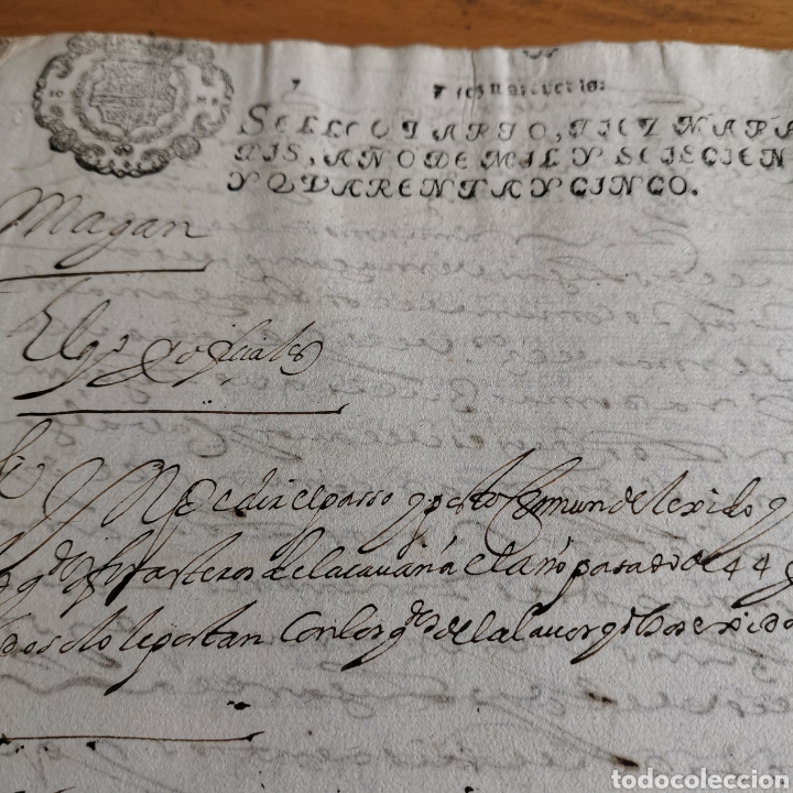 Manuscritos antiguos: Documento de 1645 en Magan, Toledo. - Foto 1