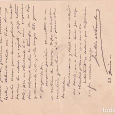 Manuscritos antiguos: CARTA MANUSCRITA CON FIRMA DEL PERIODISTA, DRAMATURGO Y ESCRITOR JULIO NOMBELA. Lote 322176958