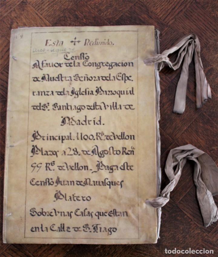 Manuscritos antiguos: CENSO A FAVOR DE LA CONGREGACI&Oacute;N DE NTRA.SRA. DE LA ESPERANZA.IGLESIA PARROQUIAL DE SANTIAGO.S.XVIII