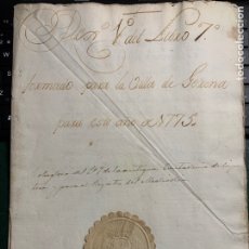 Manuscritos antiguos: DOCUMENTO 1775 - FORMADO PARA LA VILLA DE GEXENA - CON SELLO EN SECO - Y PAPEL TIMBRADO CARLOS III -. Lote 322633983